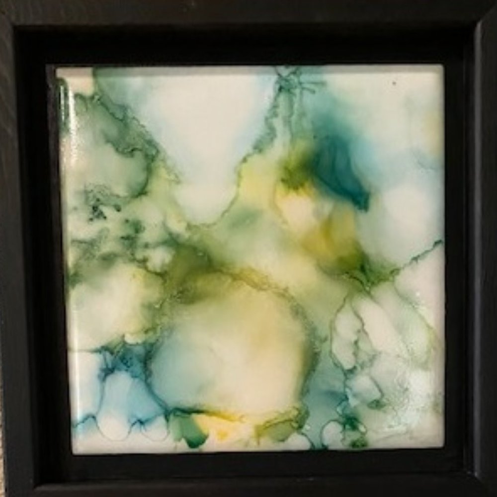 Framed Alcohol Ink Tile
